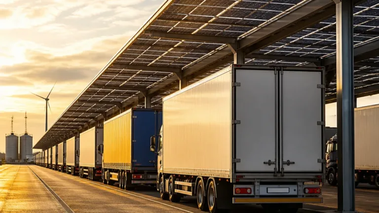 À Bordeaux, un parking de poids lourds accueille une centrale solaire de 3,6 MWc