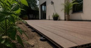 Poser une terrasse composite sur terre : guide complet 2026 Poser une terrasse composite sur terre : guide complet 2026